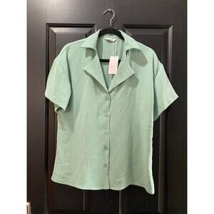 NWT Fantaslook Sea Green Short Sleeve Shirt & Lounge Athletic Shorts Size S